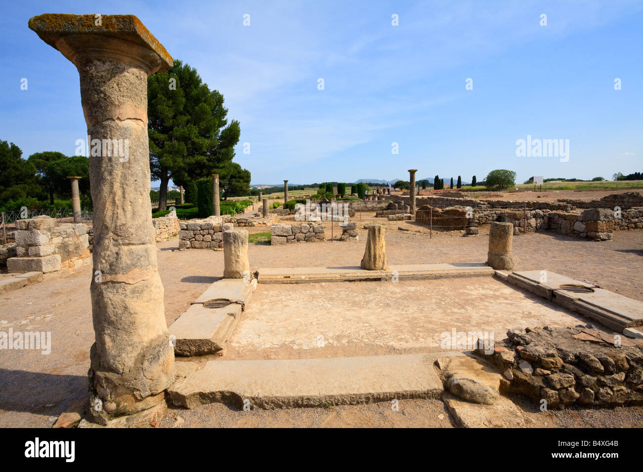 La antigua ciudad romana de Empúries Catalunya Cataluña España Foto de stock