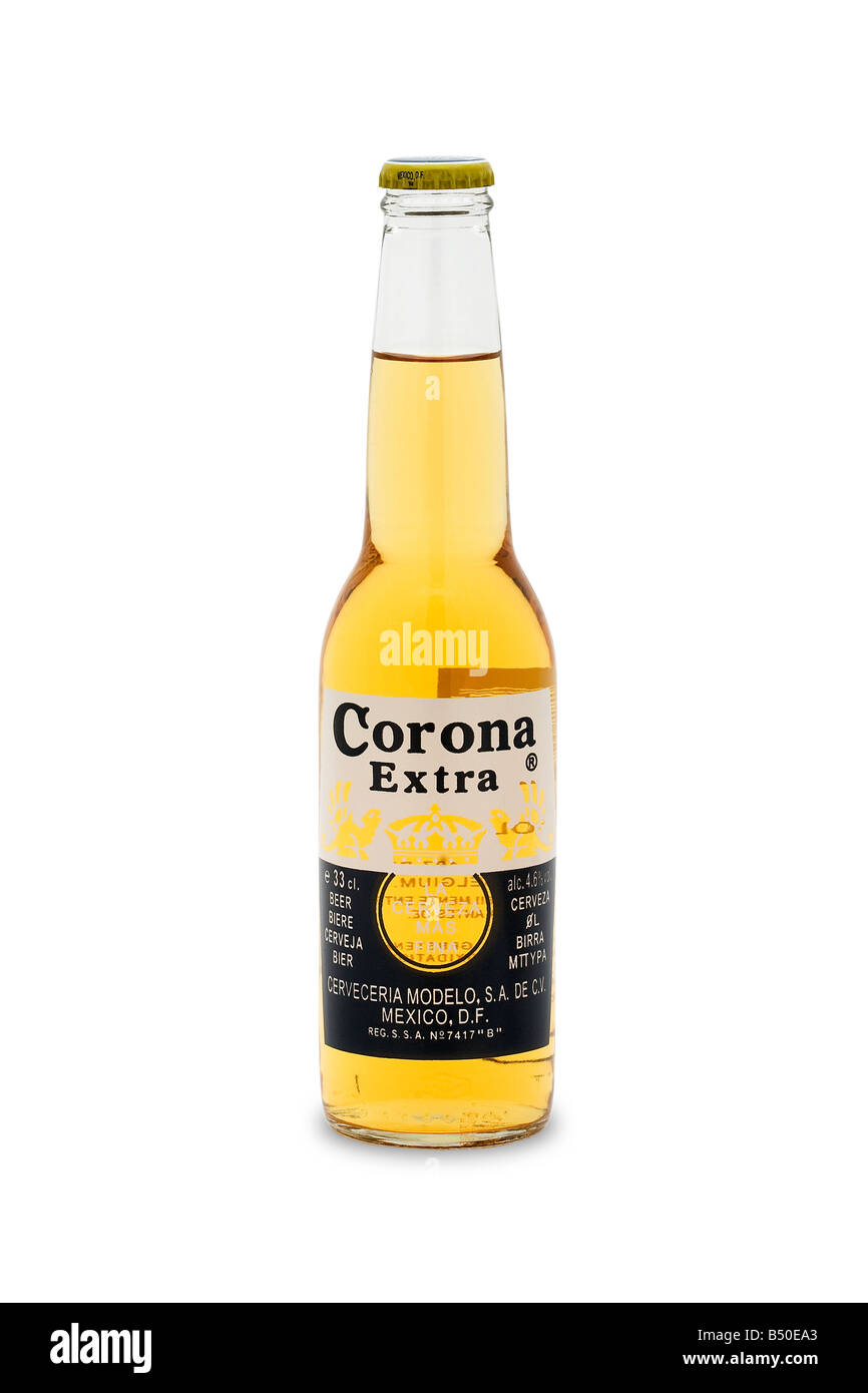Cerveza Corona Extra típico amarillo exótico México Foto de stock