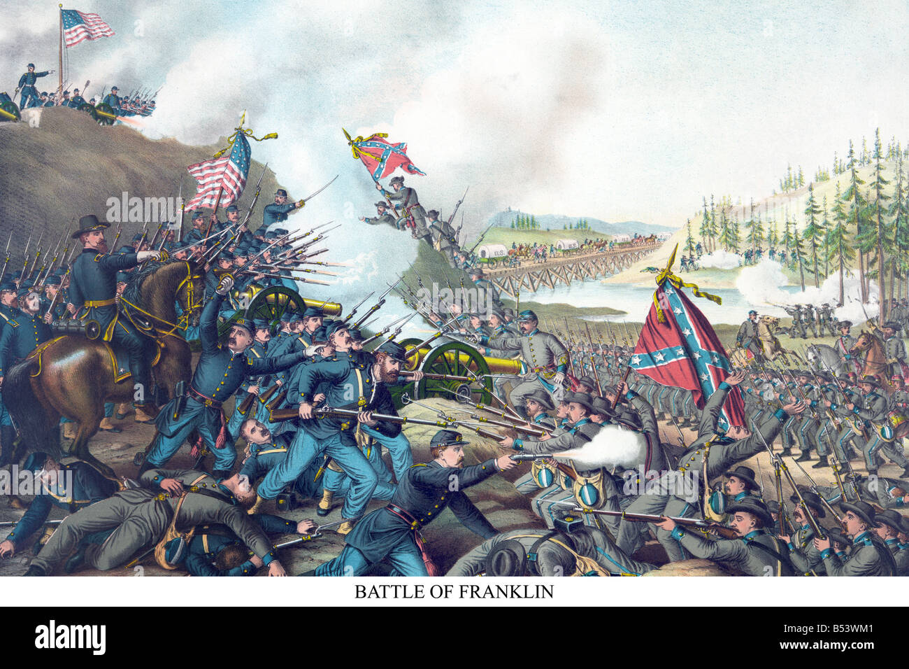 Batalla de Franklin AKA La Batalla del Río Harpeth Foto de stock