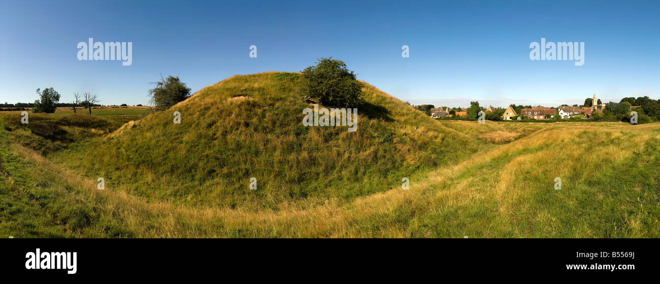Motte y bailey castillo bedfordshire yelden home condados inglaterra europa Foto de stock