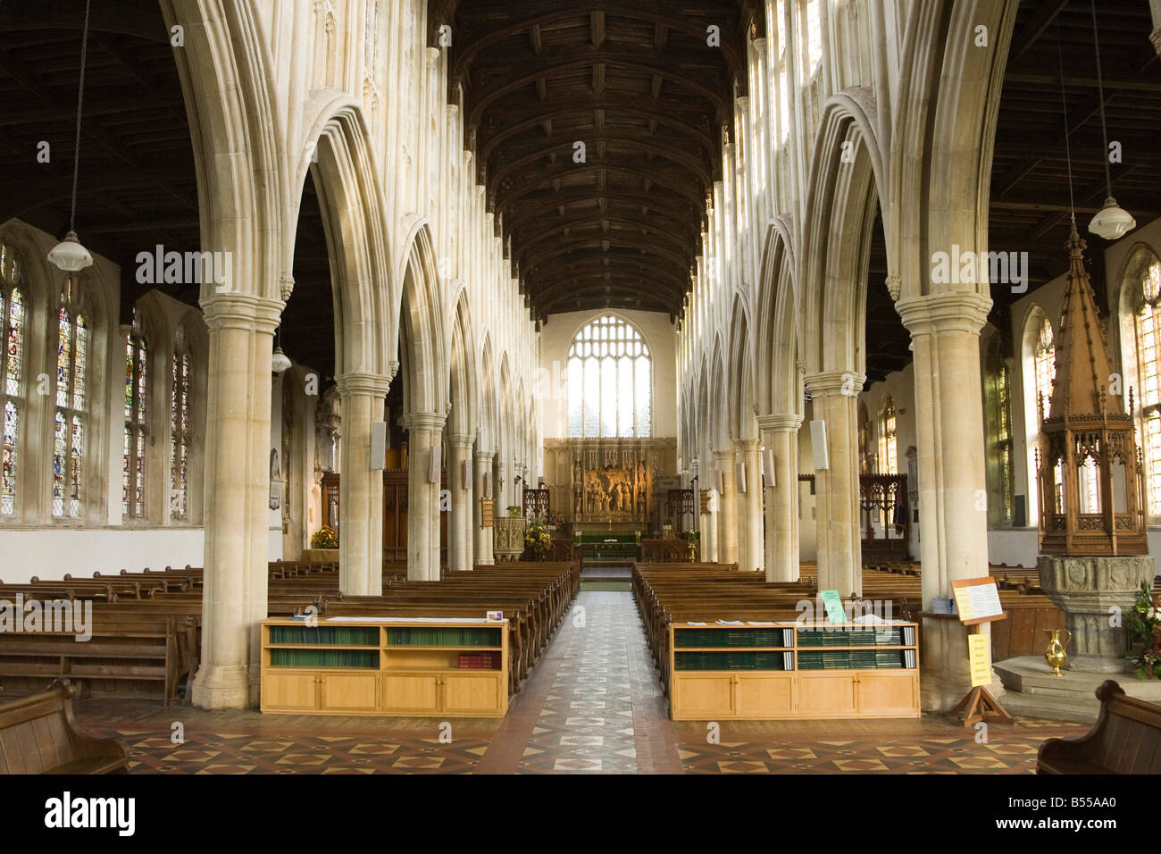 La Iglesia de la santísima Trinidad en Long Melford, Suffolk, Reino Unido Foto de stock