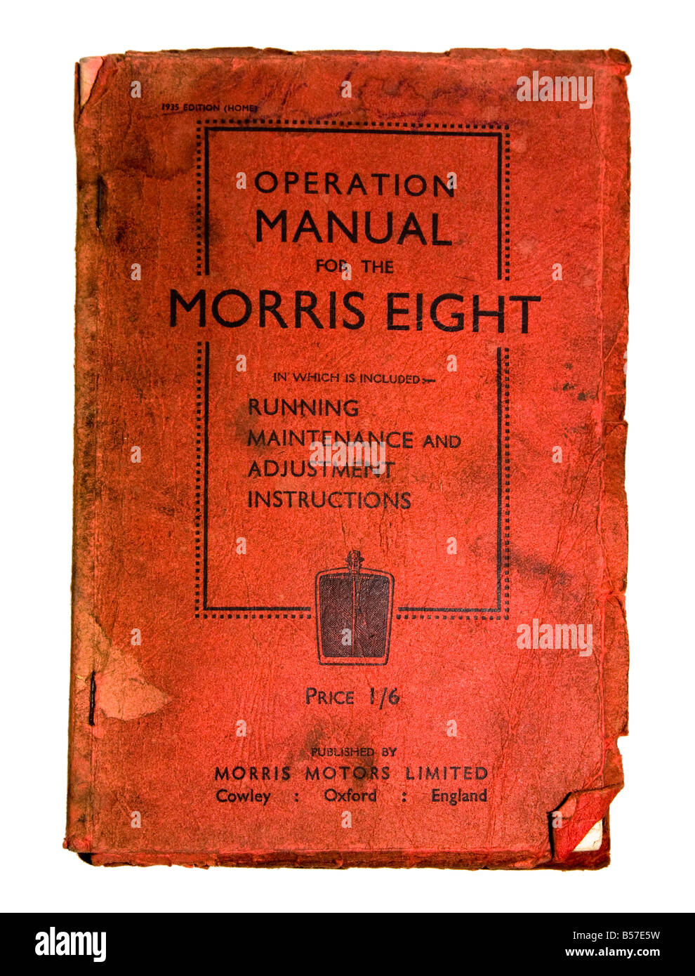 Manual de operación para Morris ocho car 1935 Foto de stock