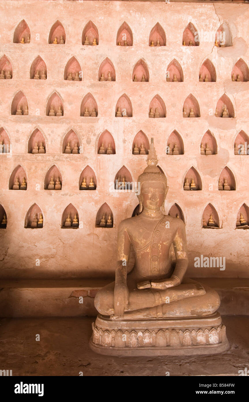 El Wat Si Saket, en Vientiane, Laos, Indochina, en el sudeste de Asia, Asia Foto de stock
