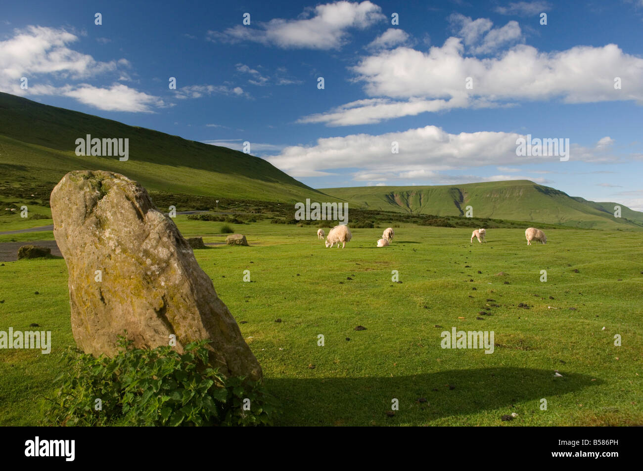Bluff, cerca de heno heno en Wye, Brecon Beacons, Powys, Gales, Reino Unido, Europa Foto de stock