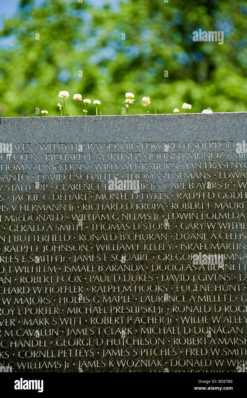 El Vietnam Veterans Memorial Wall, Washington (Distrito de Columbia), Estados Unidos de América, América del Norte Foto de stock