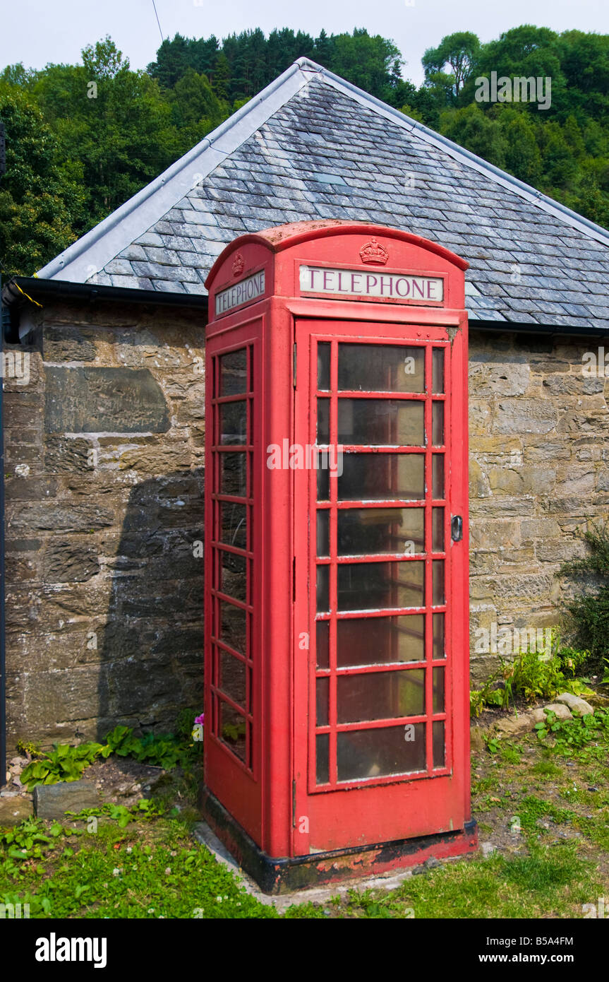 Teléfono público Fortingall Escocia UK Foto de stock