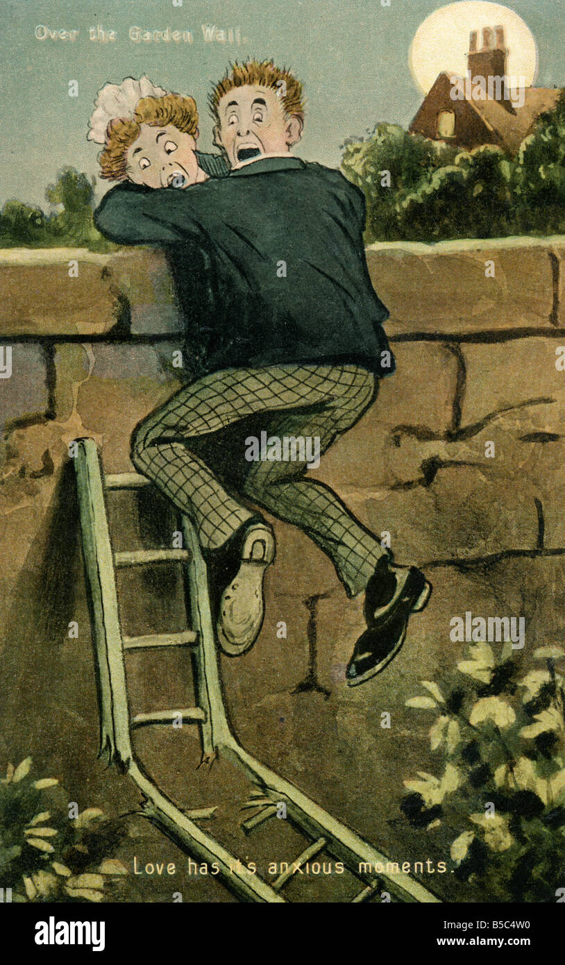 1907 1900 Edwardian Comic Art postal sólo para uso editorial Foto de stock