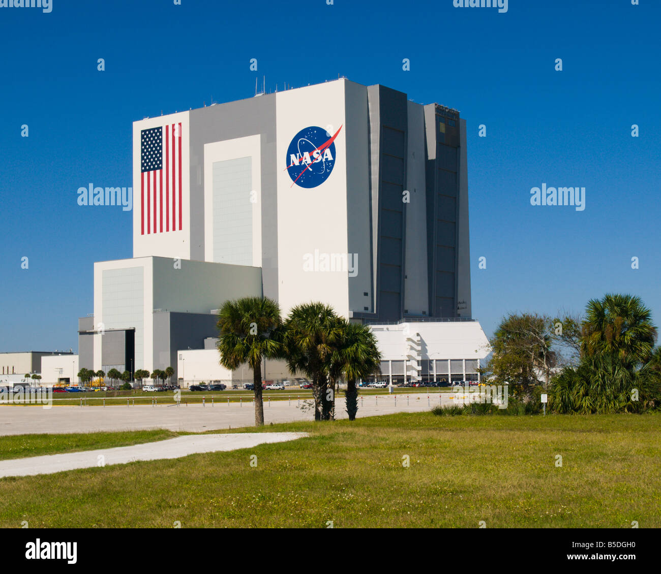 El transbordador espacial está reunido aquí en la NASA en el Kennedy Space Center en Florida, en el edificio de ensamblaje de vehículos Foto de stock