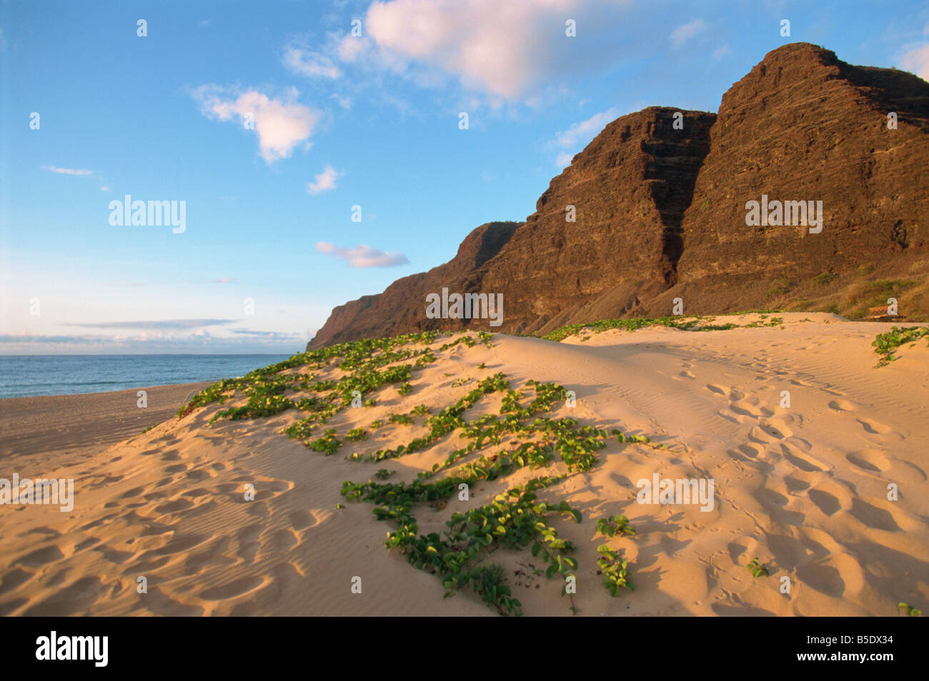 Playa Polihale, Kauai, Hawaii, Las Islas de Hawaii, EE.UU., el Pacífico, América del Norte Foto de stock