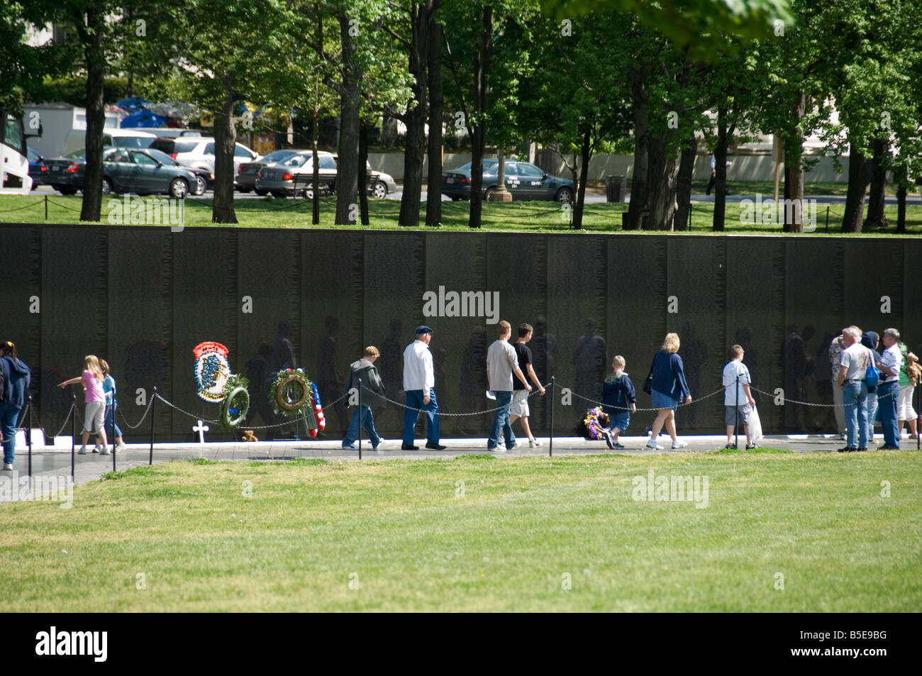 El Vietnam Veterans Memorial Wall, Washington (Distrito de Columbia), Estados Unidos, América del Norte Foto de stock