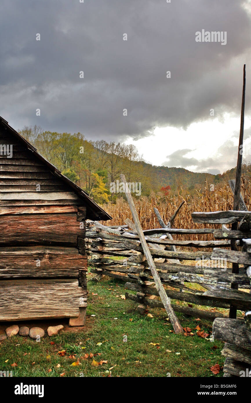 Museo Agrícola de montaña en el Parque Nacional Great Smoky Mountain Foto de stock