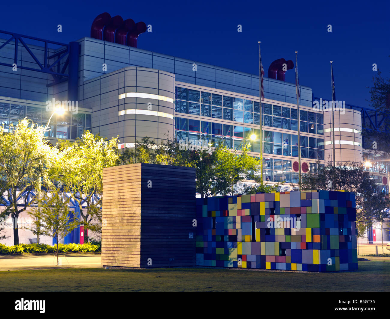 Los Estados Unidos, Texas, Houston, George R. Brown Convention Center vista exterior al amanecer Foto de stock