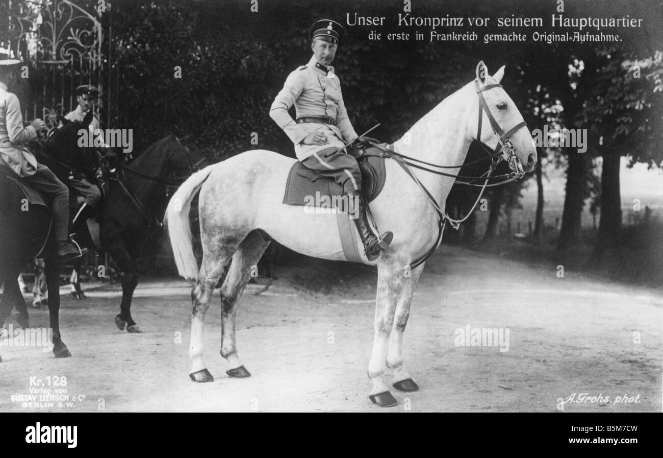 1 W265 F1914 20 E príncipe heredero Guillermo Sede 1914 Wilhelm Príncipe de Prusia y del Príncipe Heredero del Imperio Alemán 1882 o 1951 Foto de stock