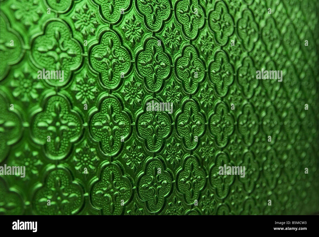 Panel de vidrio estampado verde Foto de stock