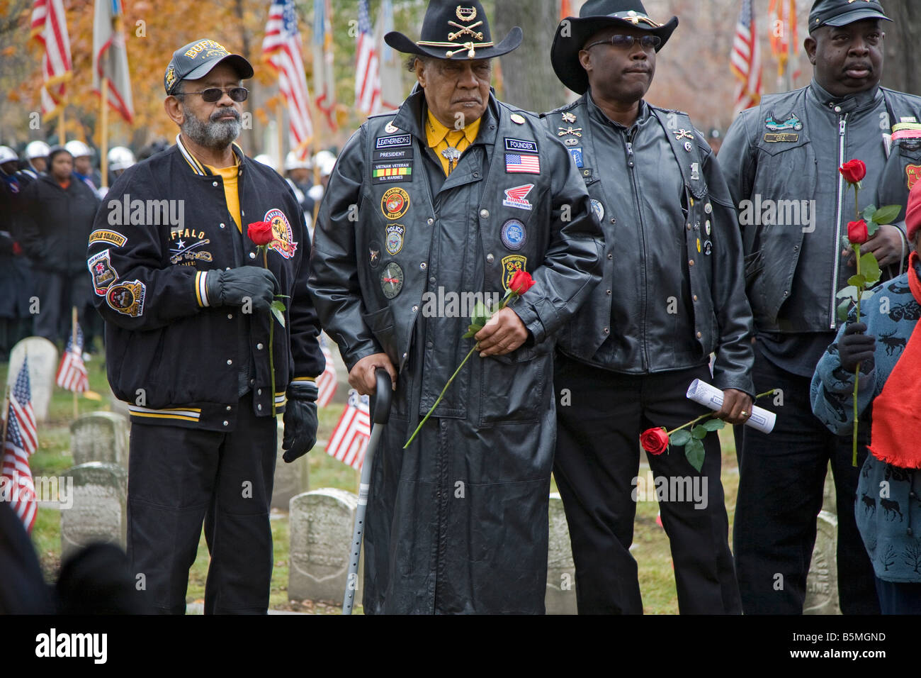 Ceremonia del Día de los Veteranos honra a los soldados negros que combatieron en la Guerra Civil Foto de stock
