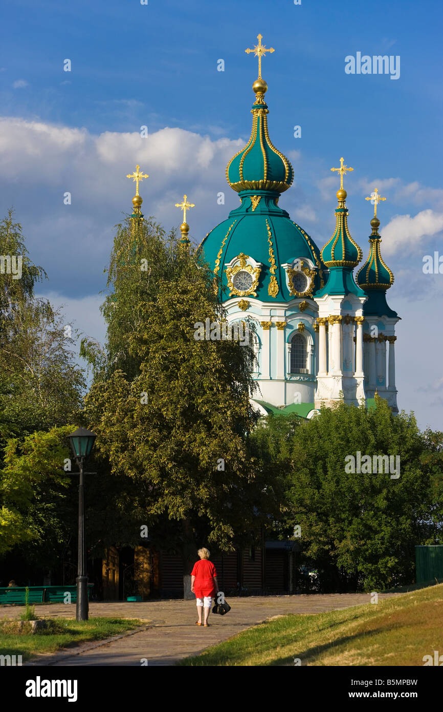 Iglesia de Saint Andrews, Kiev, Ucrania, Ukrainia Foto de stock
