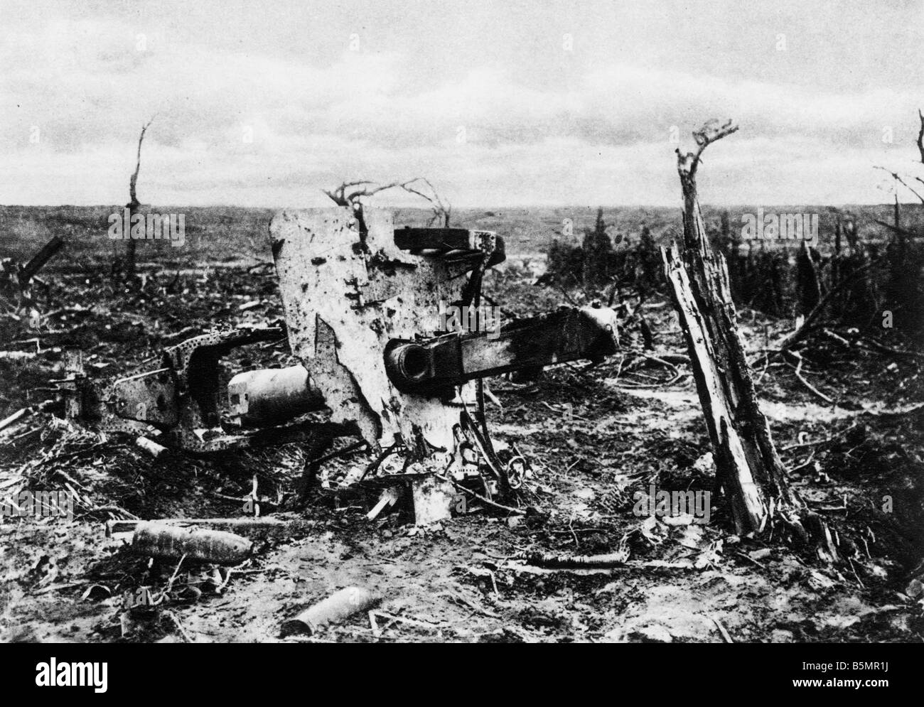 9 1916 9 15 A1 E Posición de artillería en Martinpuich 1916 1 Guerra Mundial 1914 Westfront 1918 batalla de Somme 23 De junio 26 de noviembre de 1916 Foto de stock