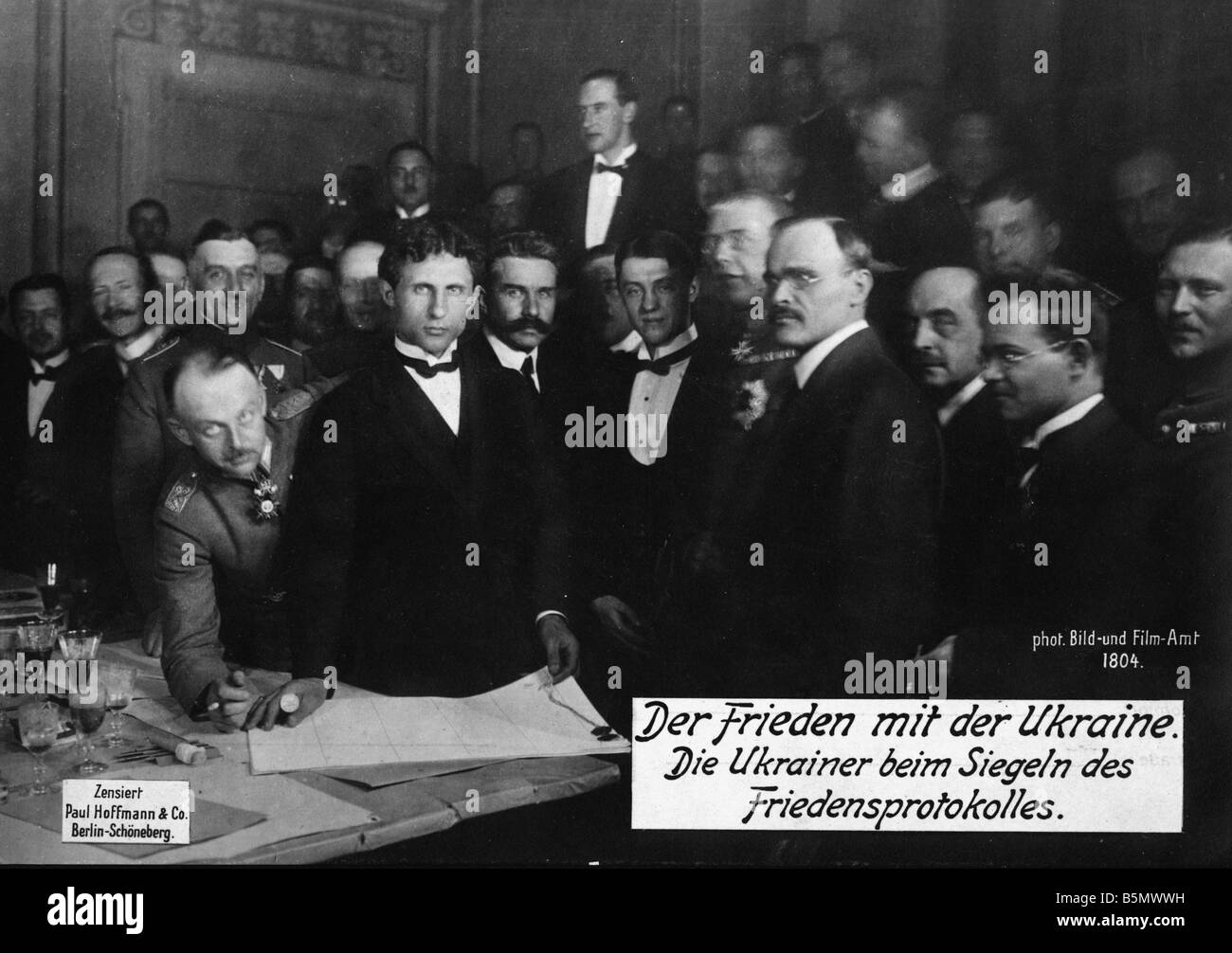 9RD 1918 2 9 A1 2 La delegación ucraniana, 1918 Guerra Mundial 1 1914 18 negociaciones de paz en Brest Litowsk y paz separada de la Ce Foto de stock