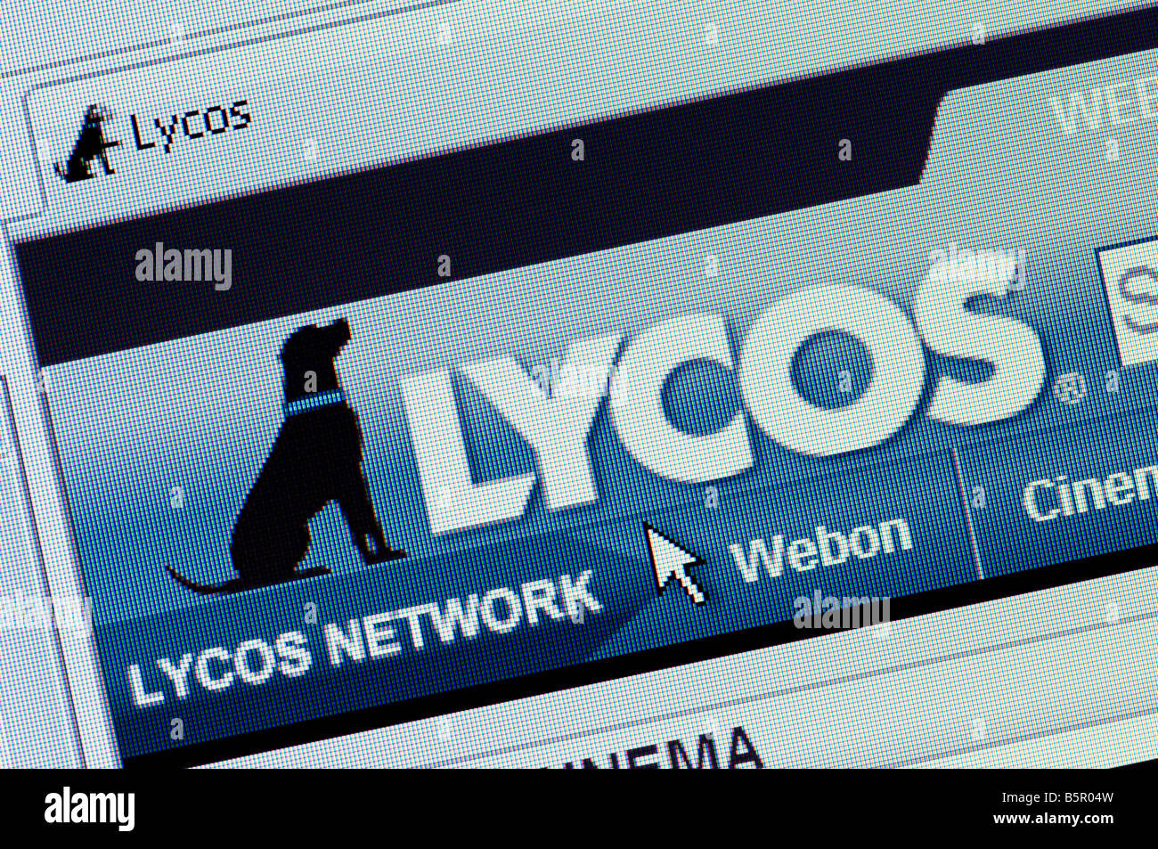 Captura de pantalla de macro de Lycos motor de búsqueda Sitio web sólo para  uso editorial Fotografía de stock - Alamy