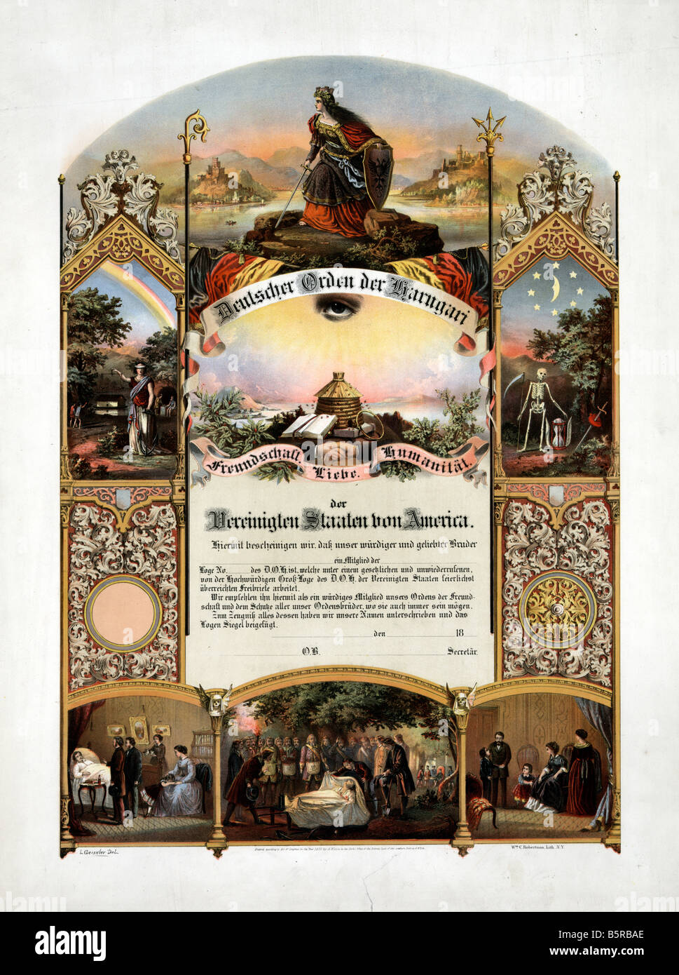 Deutscher orden estados unidos, 1890 Foto de stock