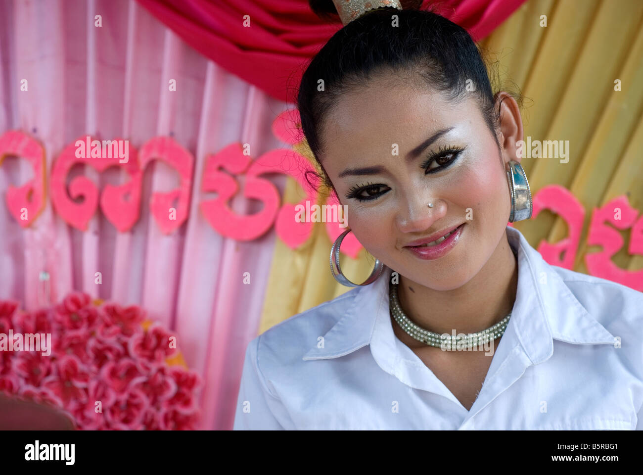 Camboya Kompong Chhnang cantante de boda Foto de stock