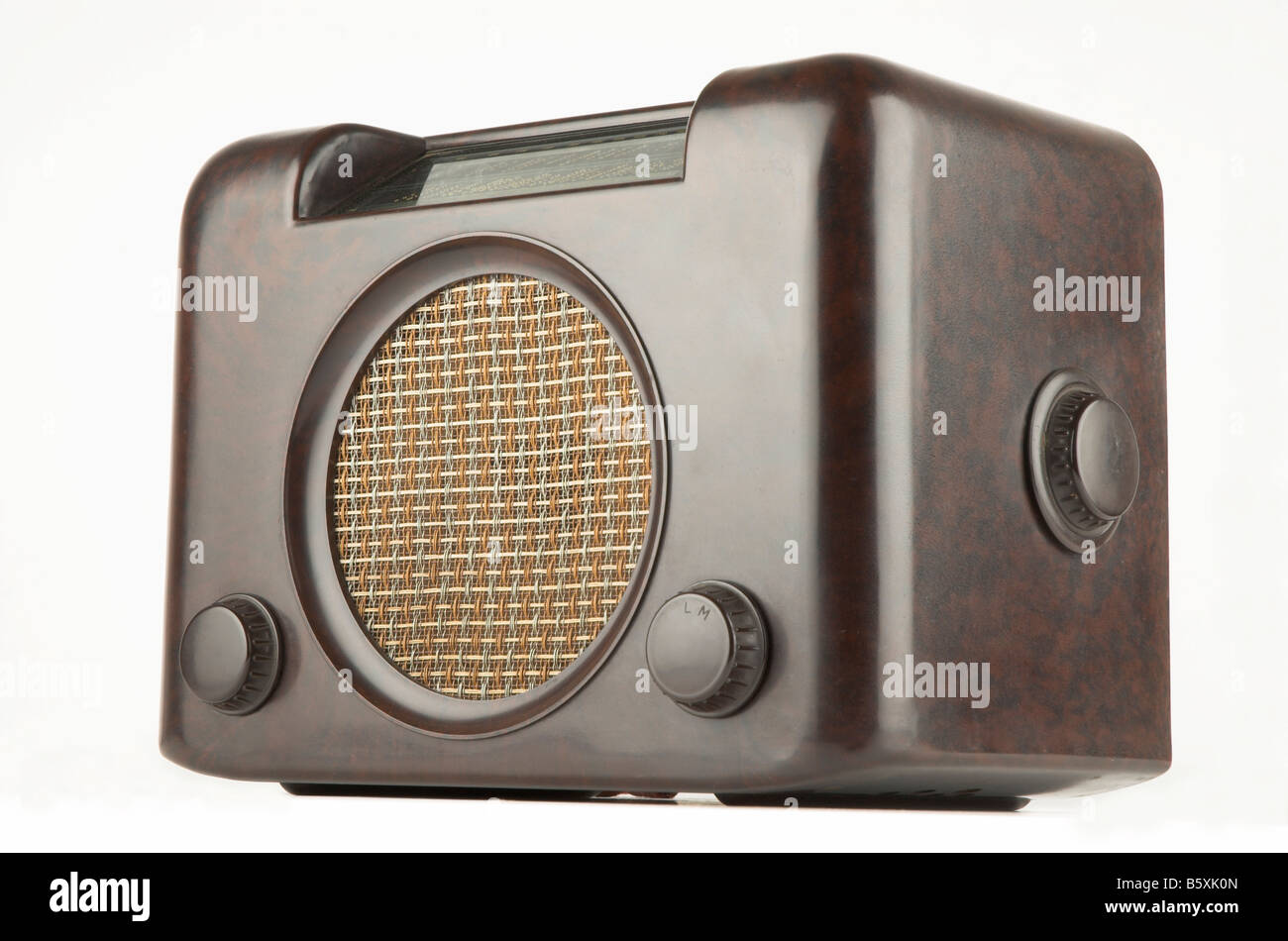 Casquillo de baquelita antigüedades DAC90 radio marrón 1940 Foto de stock