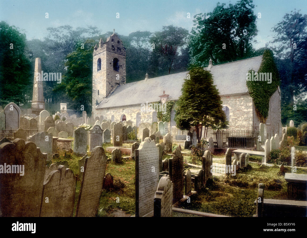 Braddan antigua Iglesia, Isla de Man, Inglaterra Foto de stock