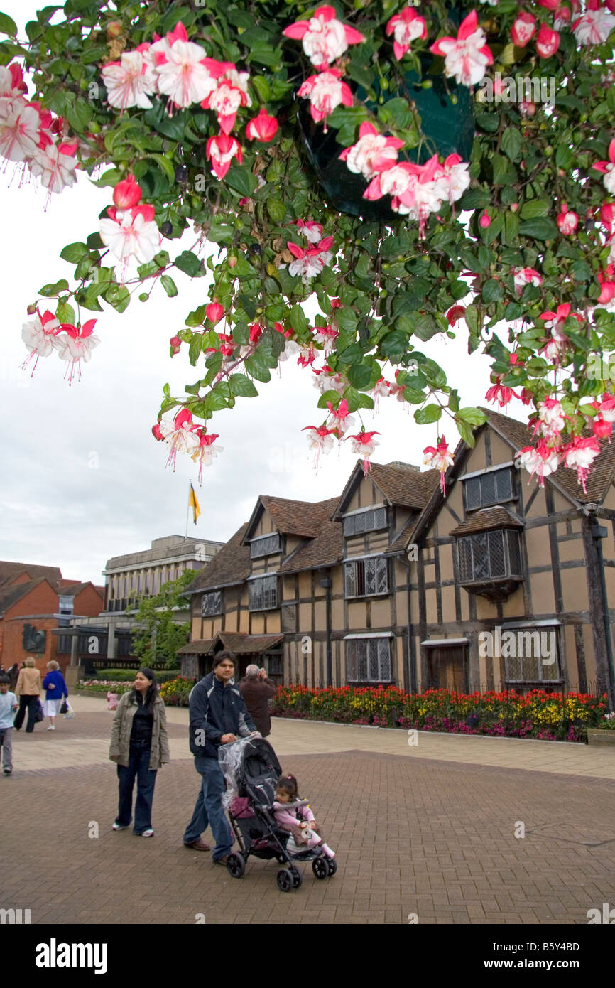 William Shakespeare, nació en la ciudad mercado de Stratford upon Avon Warwickshire Inglaterra Foto de stock