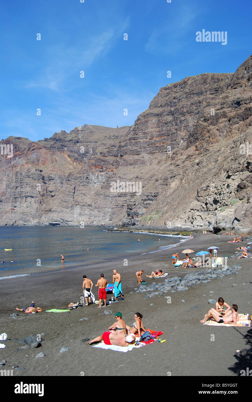 Playa De Arena Negra Los Gigantes Santiago Del Teide Tenerife