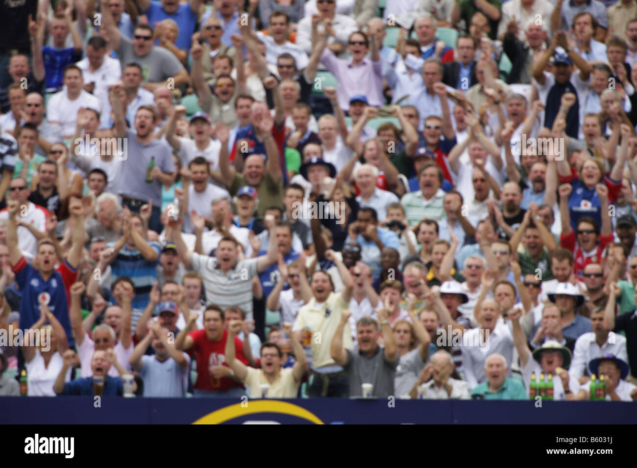 'Fuera de foco' desdibujado sports fans partidarios cricket Foto de stock