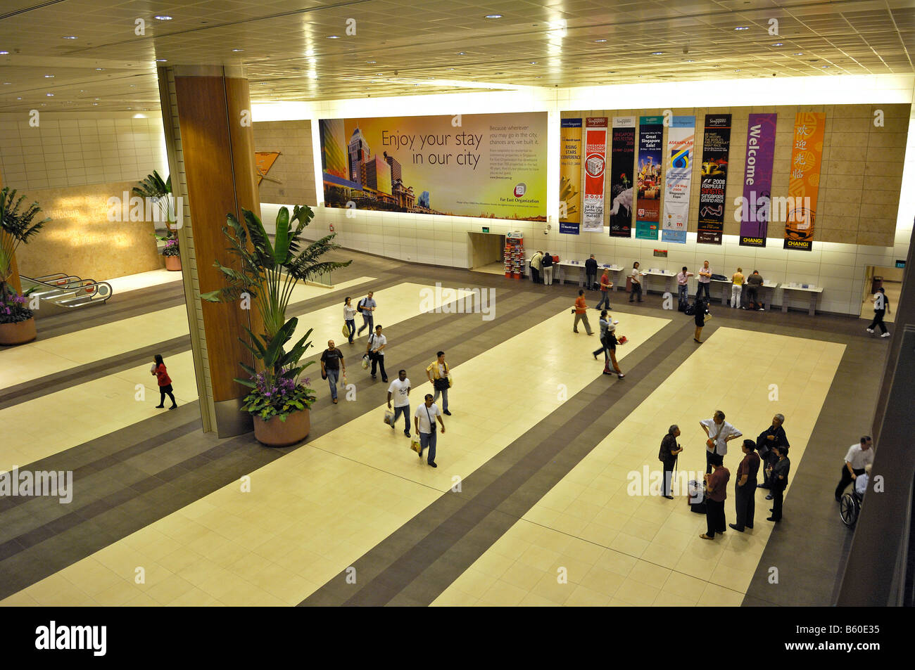 Del Aeropuerto de Singapur, el Aeropuerto Internacional Changi de Singapur, Singapor, Asia Foto de stock