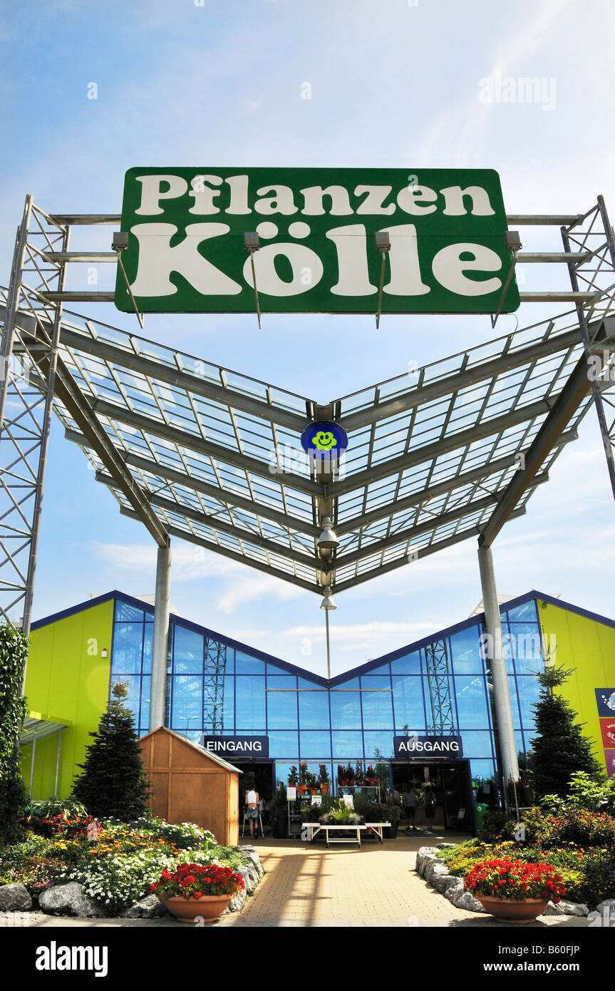 Pflanzen Koelle, Modern Market Hall, cerca de Múnich, Baviera Foto de stock