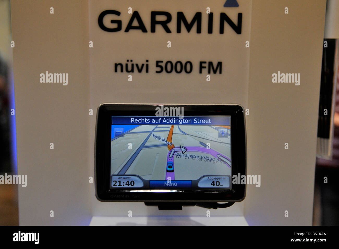 Sistema de navegación portátil de Garmin, Exposición Internacional de Radio IFA, Berlín, Alemania, Europa Foto de stock