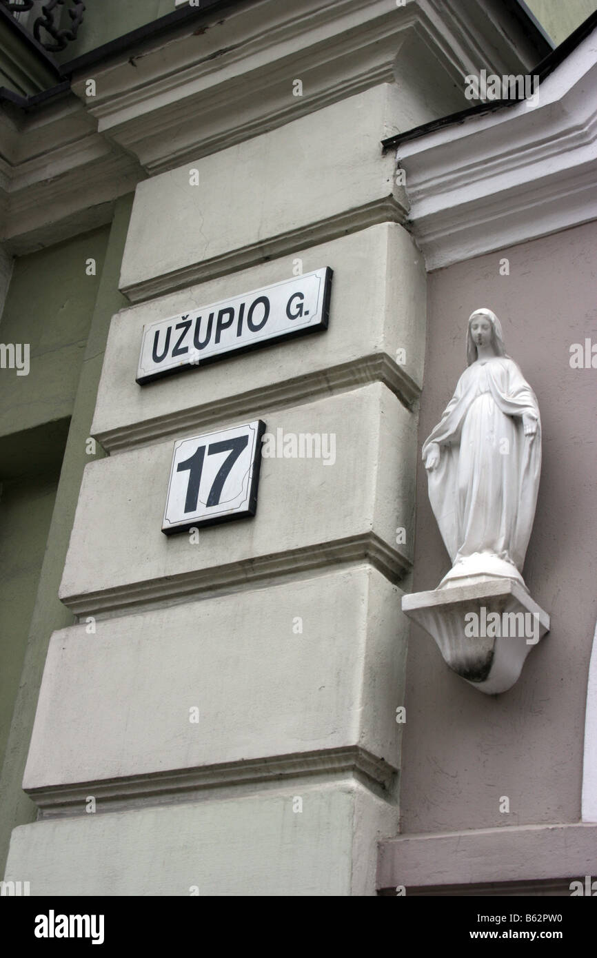 Calle signo, Vilnius, Lithuaina Foto de stock