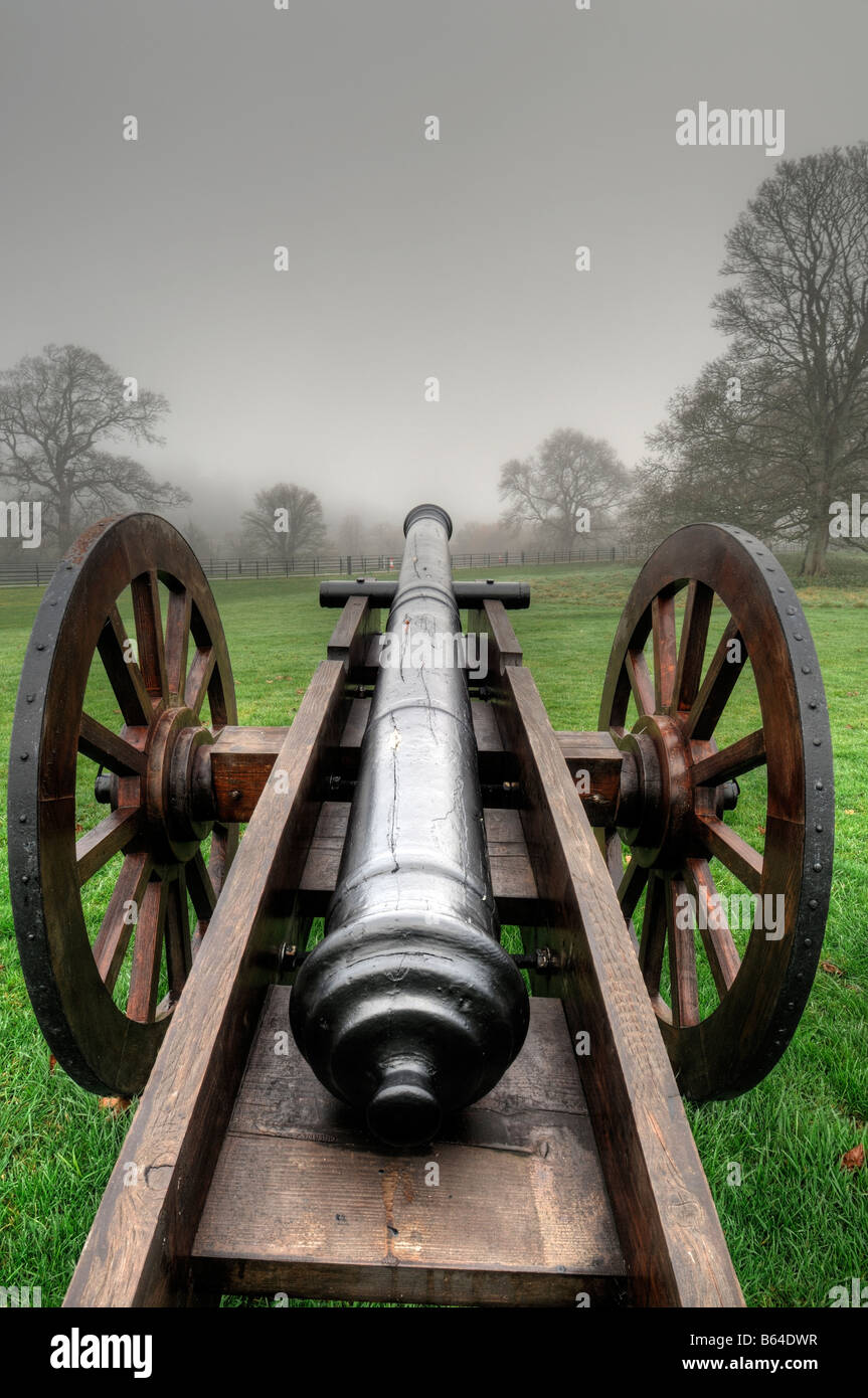 Cañones en la Batalla del Boyne battlefield sitio en Oldbridge, cerca de Drogheda, Condado de Meath historia reliquia histórica Foto de stock