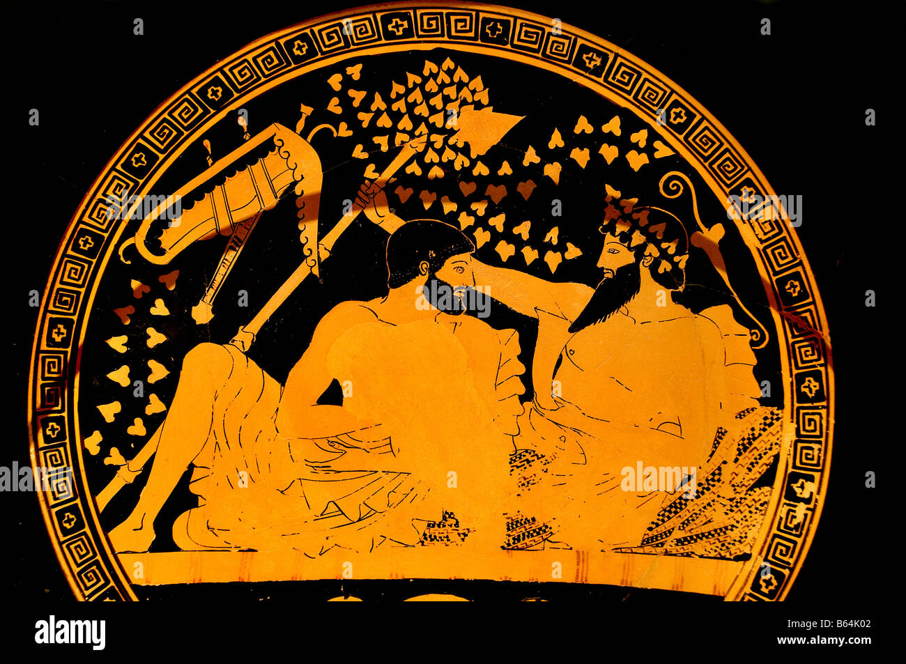 Kylix Dionysos y Herácles Dionysus Heracles griego Grecia Fotografía de