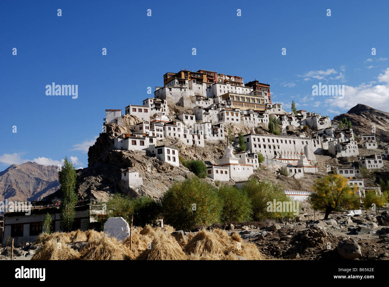 Monasterio de Thiksey es famoso monasterio de Ladakh es uno de los más bello monasterio Foto de stock