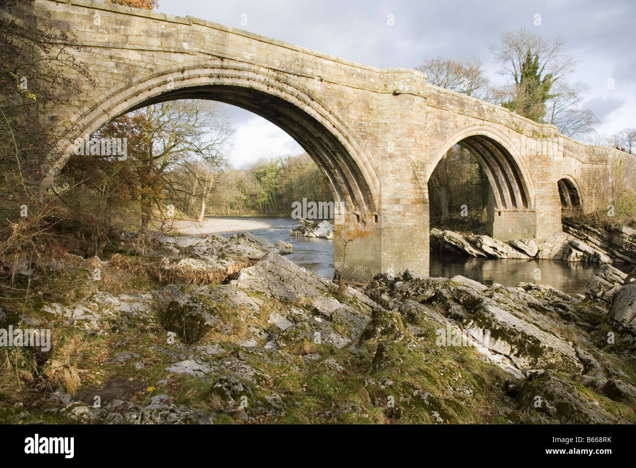 Devils Puente Kirkby Lonsdale Inglaterra Foto de stock