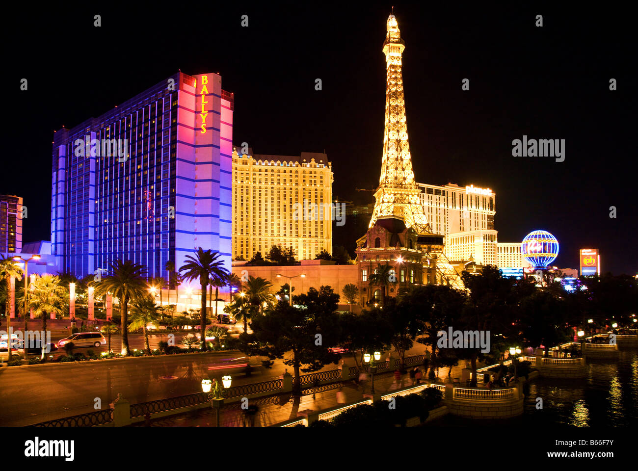 Noche de Las Vegas Strip, en Las Vegas, Nevada Foto de stock
