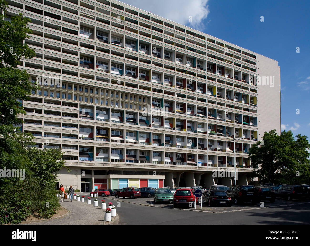 Berlín, Fassadenausschnitt Corbusier-Haus Foto de stock