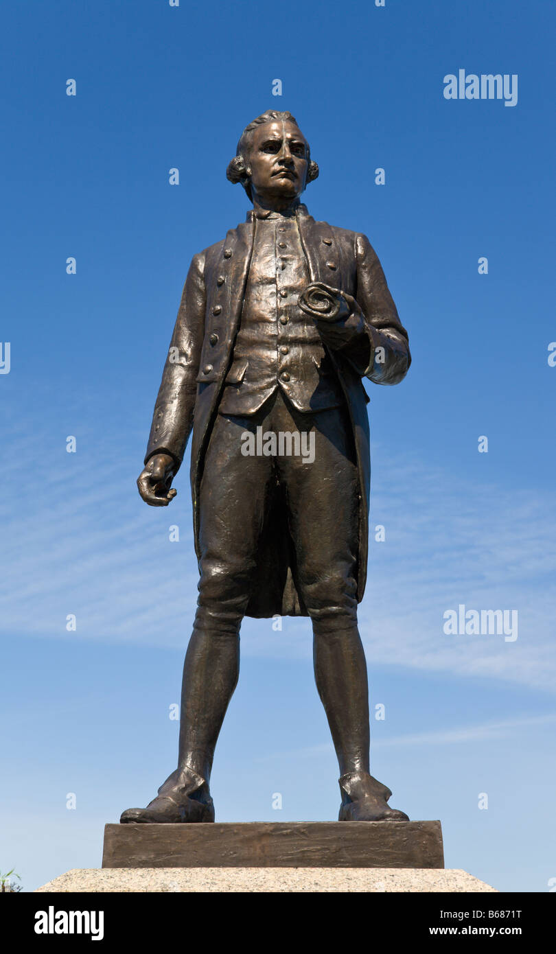 Estatua del Capitán James Cook 'Victoria' 'Isla de Vancouver British Columbia Canadá Foto de stock