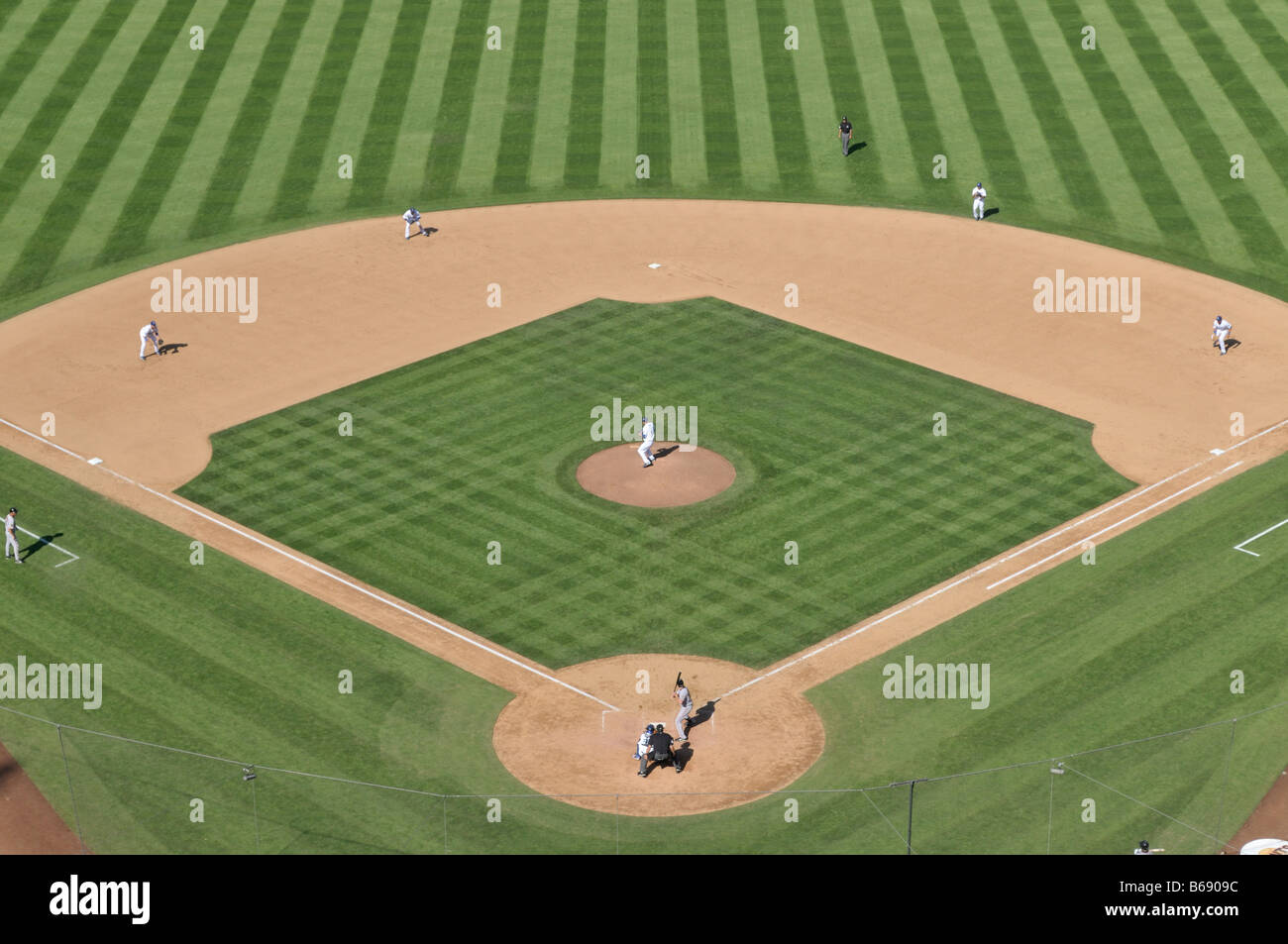 El campo de juego en el Dodger Stadium en Los Angeles, California Foto de stock