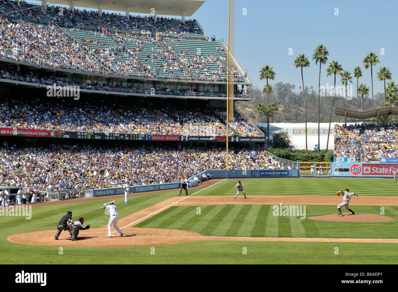 Dodger Stadium en Los Angeles, California, durante el juego Foto de stock