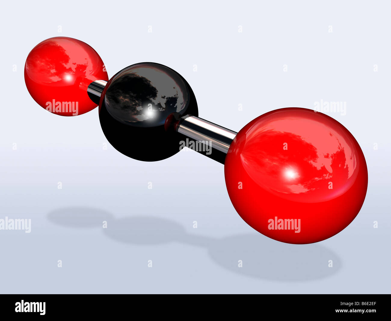 El dióxido de carbono. Modelo molecular del dióxido de carbono  greenhousegas Fotografía de stock - Alamy