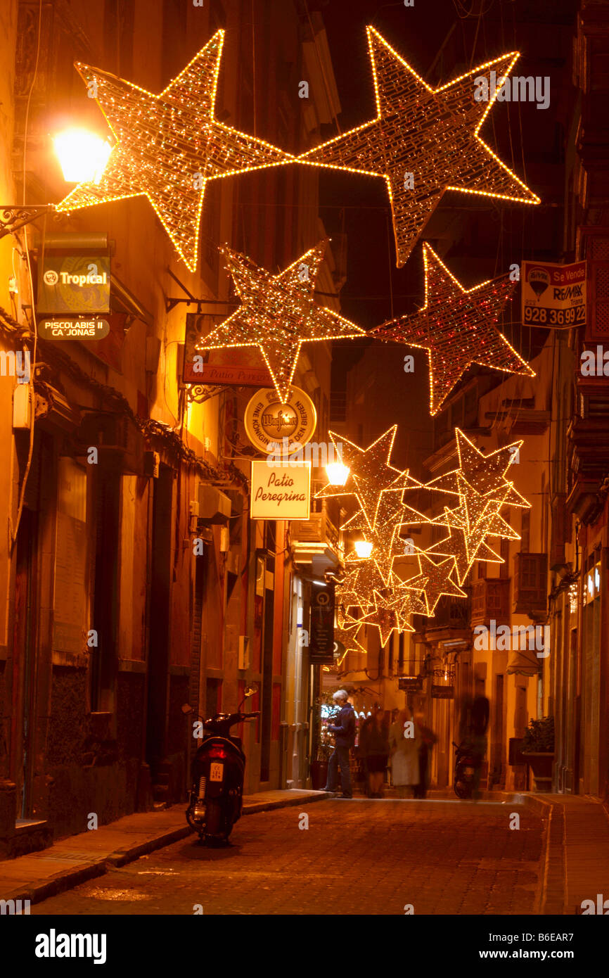 Las luces de Navidad en Las Palmas de Gran Canaria en las islas Canarias  Fotografía de stock - Alamy
