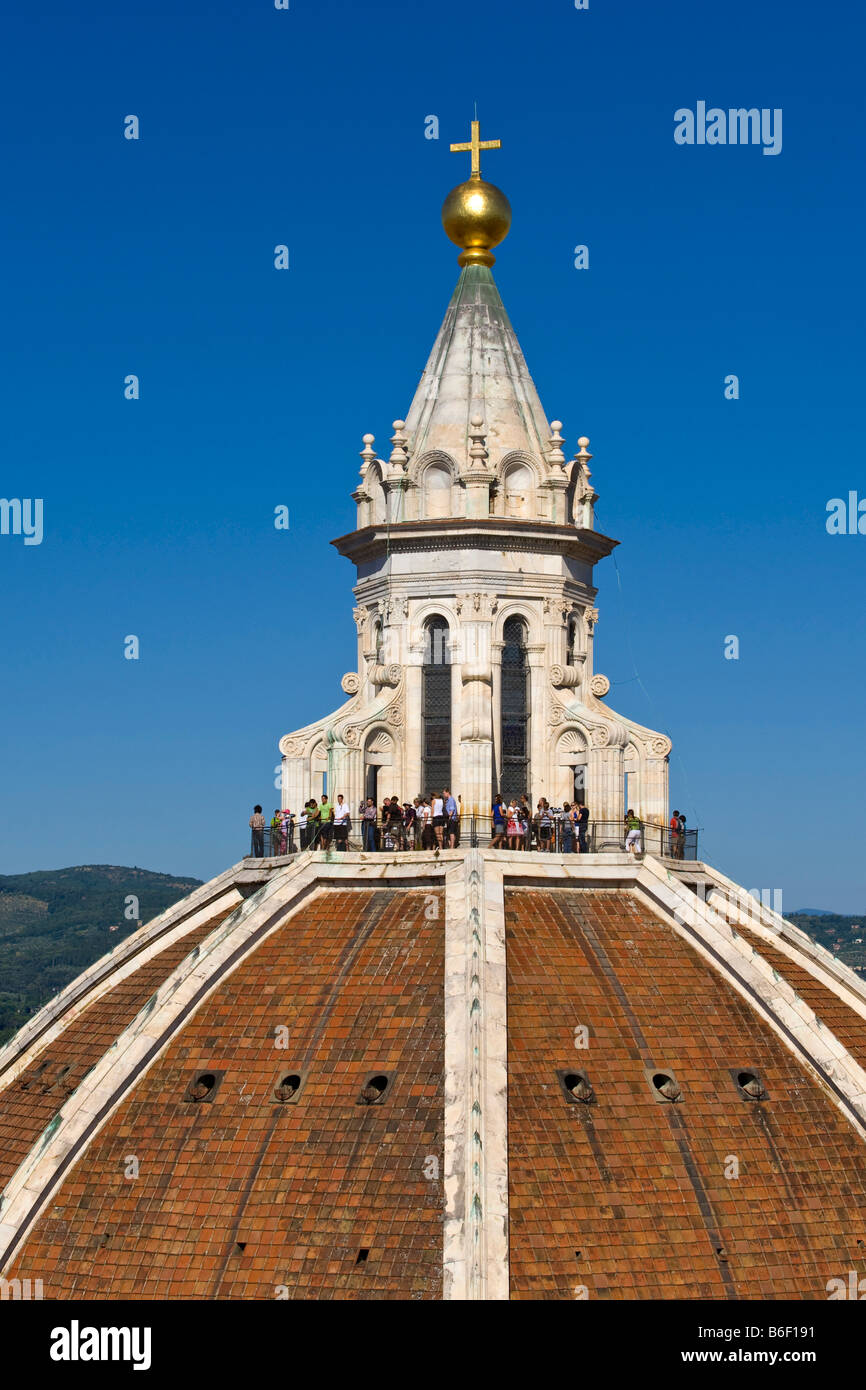 Duomo, la plataforma de observación en la catedral de Florencia, Firenze, Toscana, Italia, Europa Foto de stock
