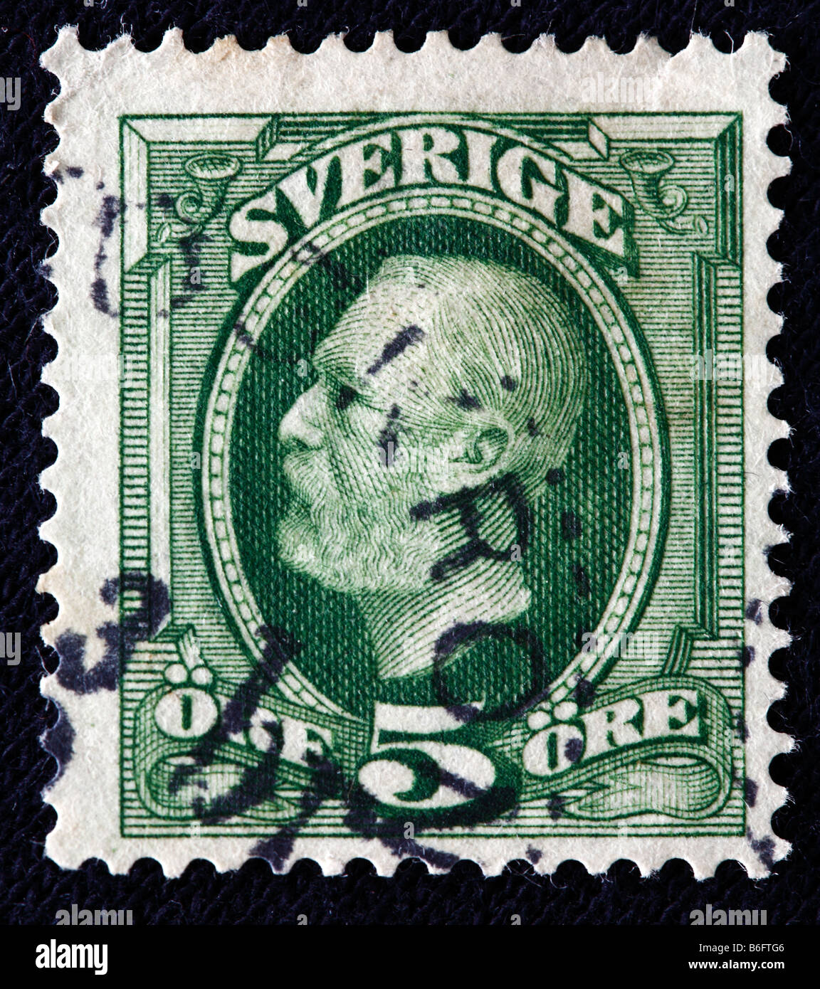 Oscar II, Rey de Suecia y Noruega (1872-1907), sello, Suecia Foto de stock