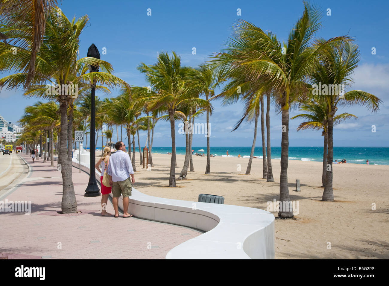 Fort Lauderdale Beach, en el Océano Atlántico o la costa oriental de Florida Foto de stock