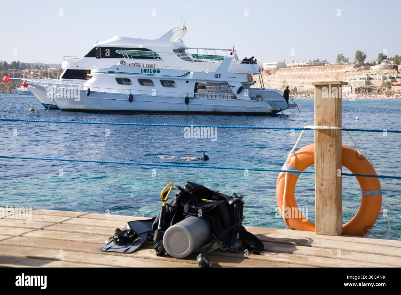 Barco de buceo, Sharm el Sheikh. Foto de stock