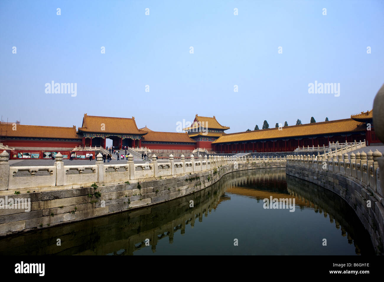 China Beijing Ciudad Prohibida vista a través del foso del Palacio Foto de stock